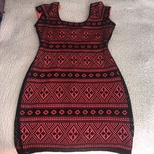 Pink & Black Crotchet Dress